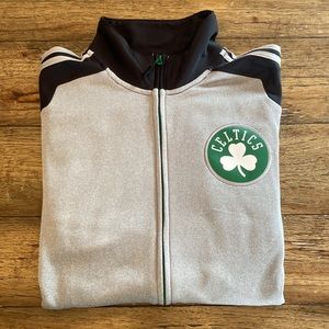 Adidas Celtics Grey /Black Zip Front Jacket